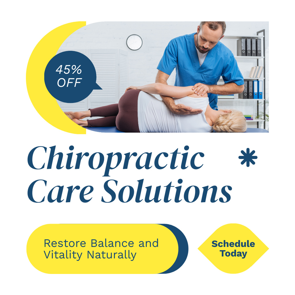 Plantilla de diseño de Restoring Balance With Chiropractic Care With Discount Instagram AD 