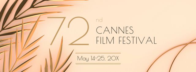 Ontwerpsjabloon van Facebook cover van Elegant Ad of Cannes Film Festival In May