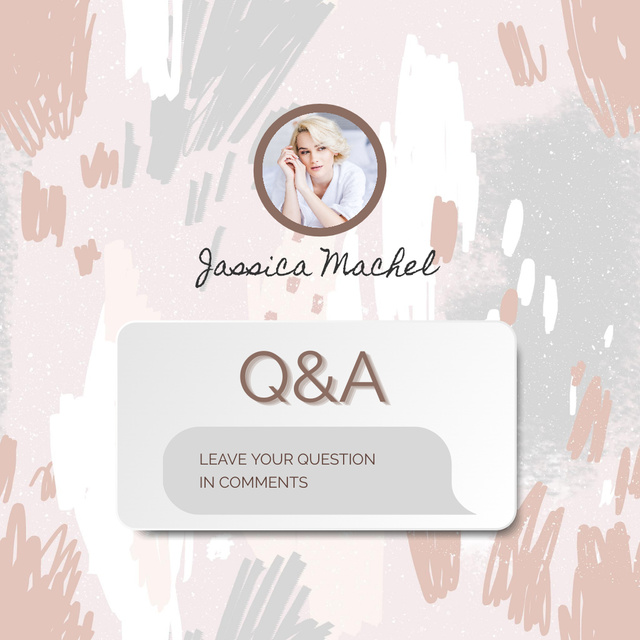 Ontwerpsjabloon van Instagram van Questions and Answers with Woman Blogger