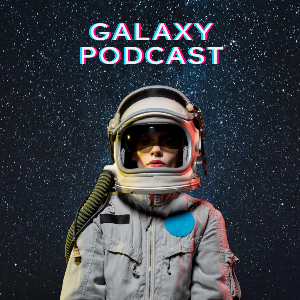 Podcast Episode Announcement about Galaxy Social media Šablona návrhu
