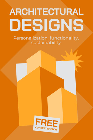 Template di design Disegni architettonici contemporanei con concetto libero Pinterest