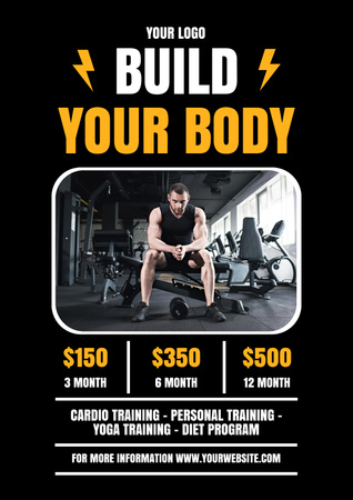 Fitness Club Advertisement Poster Design Template