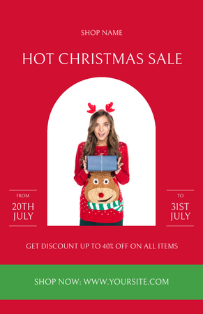 Unforgettable Christmas Sale Announcement for July In Red Flyer 5.5x8.5in tervezősablon