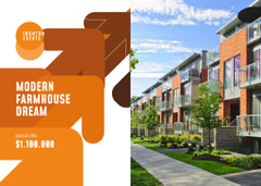 Affordable Townhouses Promotion with Arrows In Orange