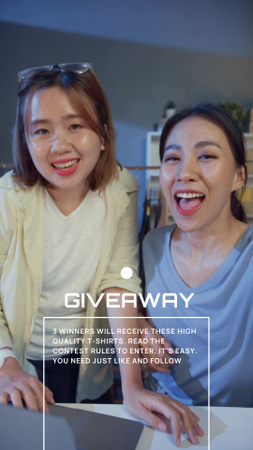 Giveaway Announcement with Bloggers Instagram Video Story Modelo de Design