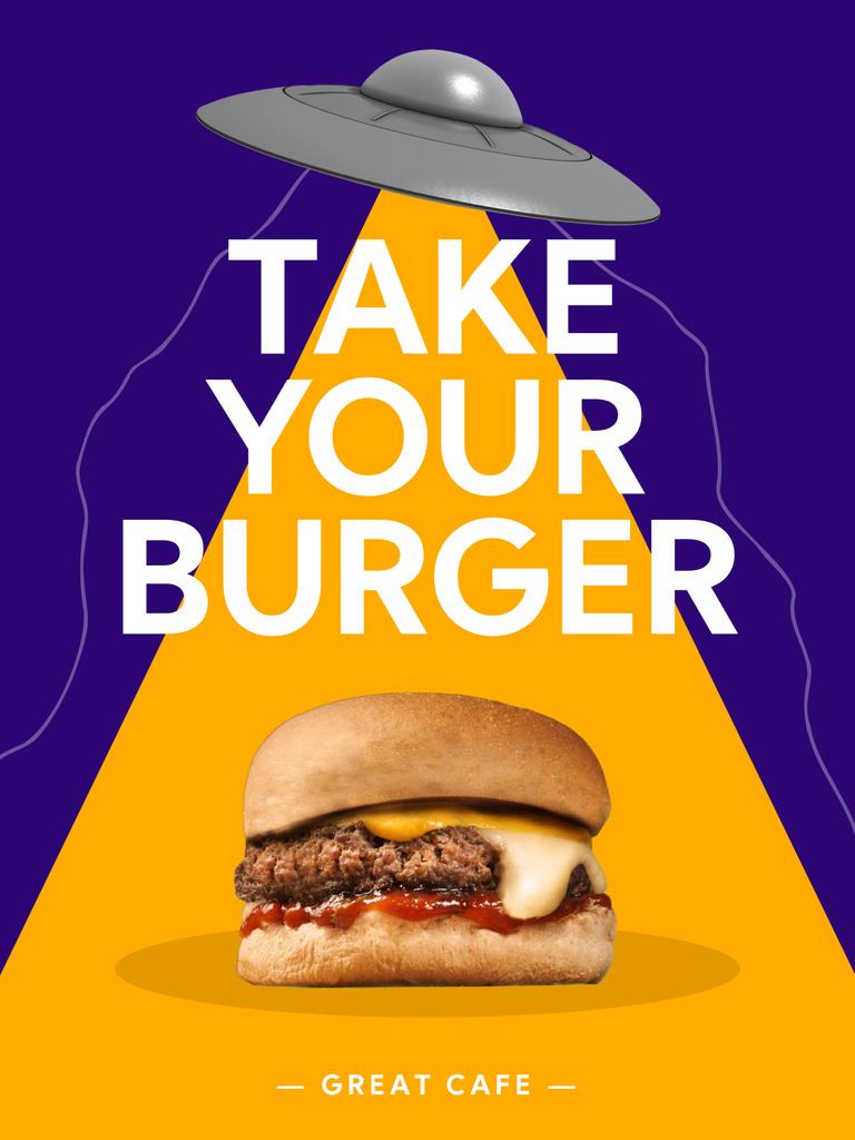 Designvorlage Cosmic Tasty Burger für Poster 36x48in