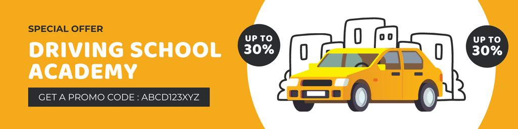 Driving School Academy Services At Discounted Rates Twitter Design Template