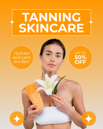 Template di design Sconto sui cosmetici per idratare la pelle durante l'abbronzatura Instagram Post Vertical