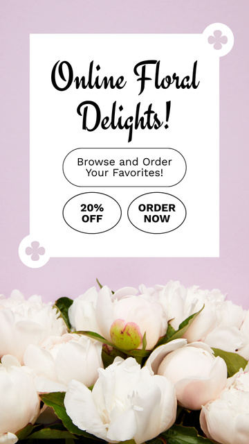 Discount on Floral Delights in Online Service Instagram Story Πρότυπο σχεδίασης