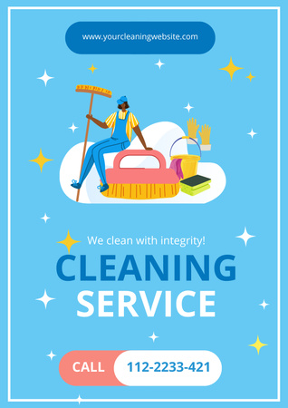 Ontwerpsjabloon van Poster van Cleaning Service Poster