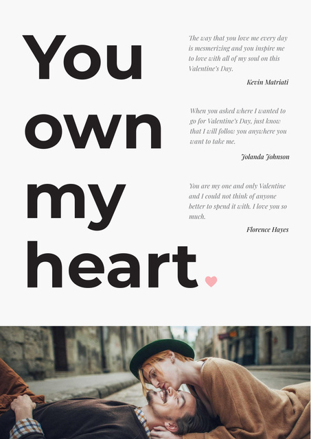 Loving Quote with Couple on the street Poster – шаблон для дизайна