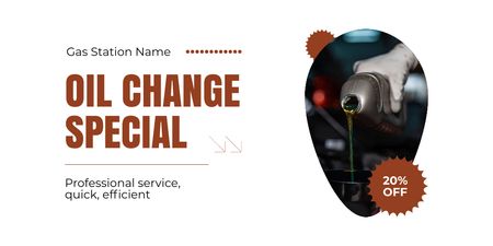 Plantilla de diseño de Oferta de Servicio Especial para Cambio de Aceite de Auto Twitter 