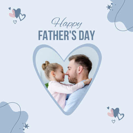 Ontwerpsjabloon van Instagram van Father’s Day Cute Greeting Card in Blue