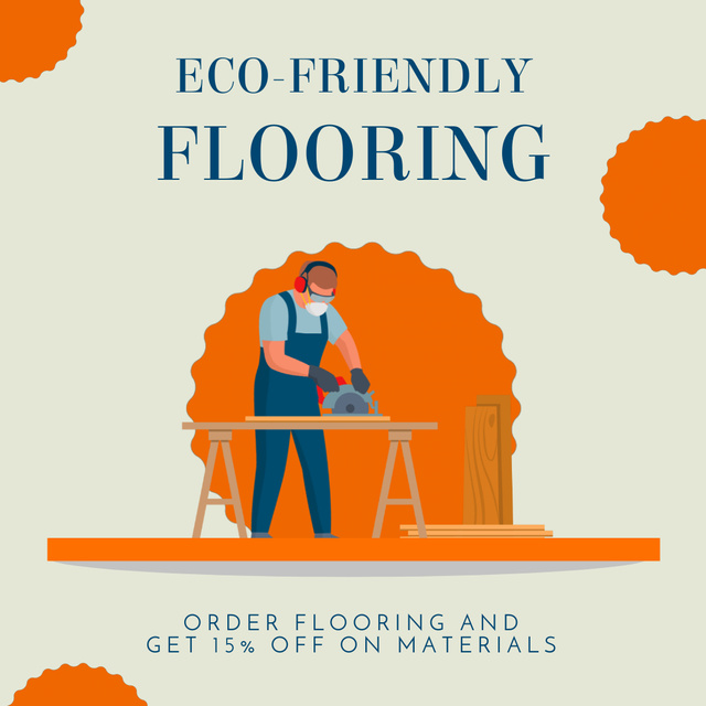 Eco-Friendly Flooring Service With Discount On Materials Animated Postデザインテンプレート