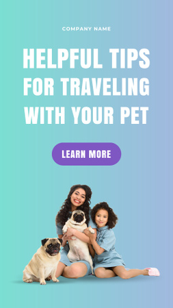 Designvorlage Hilfreiche Tipps für das Reisen mit Haustier für Instagram Video Story
