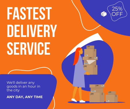 Platilla de diseño Courier Delivering parcels Facebook