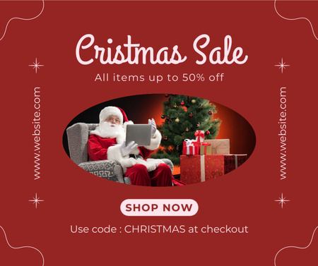 Christmas Discounts on All Products Facebook Design Template