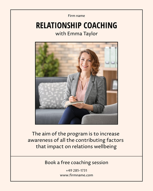 Professional Coaching of Relationships Poster 16x20in Design Template