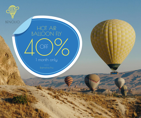 Hot Air Balloon Flight Offer Facebook Modelo de Design