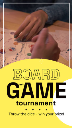 Announcement Of Board Game Tournament With Dices Instagram Video Story Modelo de Design