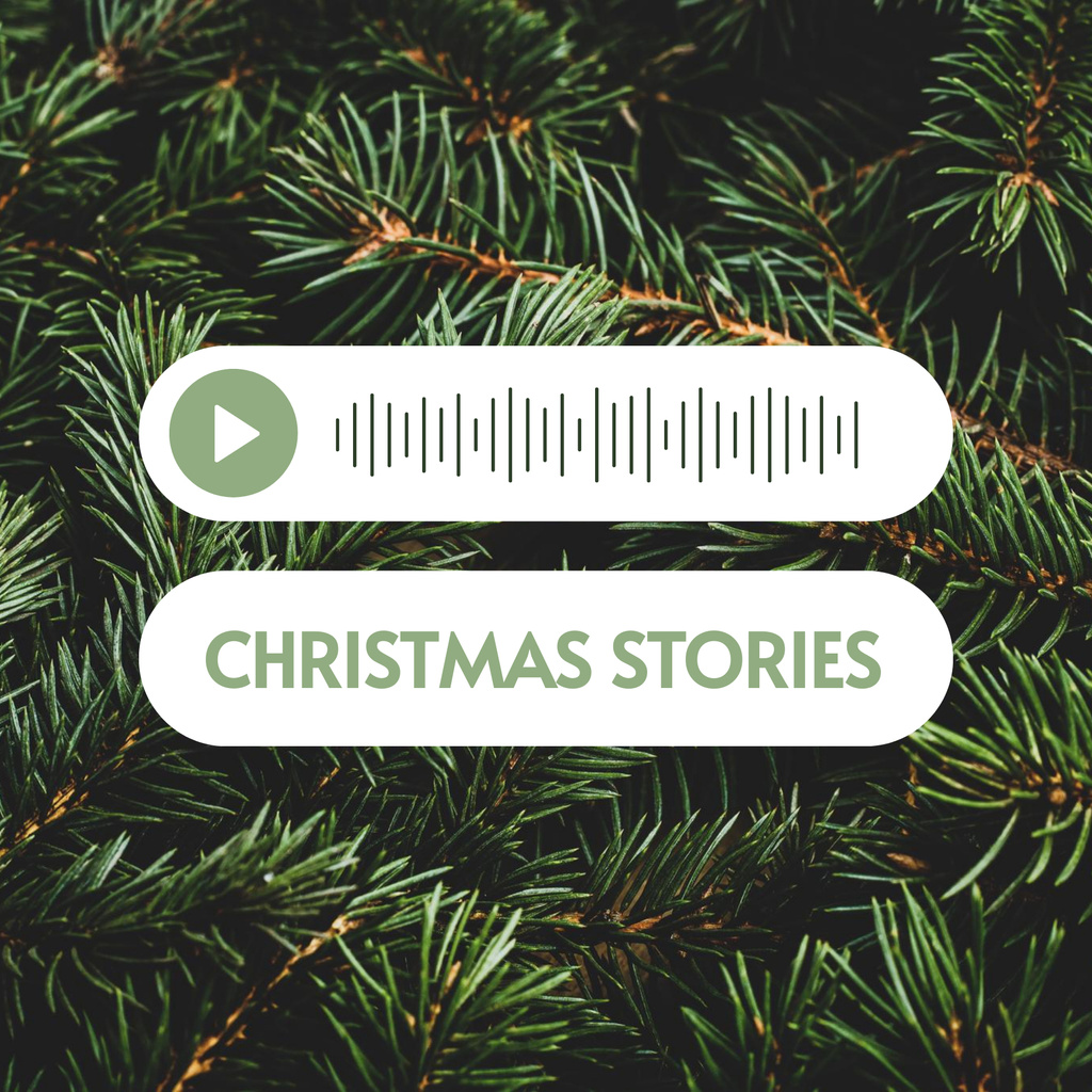Cute Christmas Holiday Greeting Podcast Cover Modelo de Design