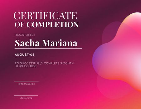 Designvorlage Diploma of Achievement on Magenta für Certificate