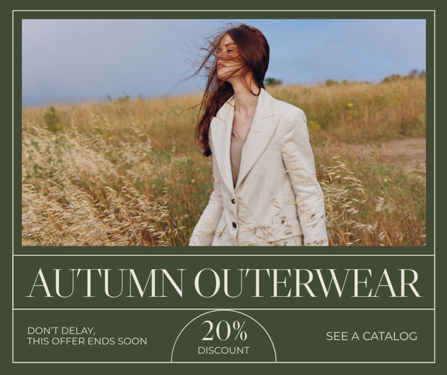Stylish Autumn Outerwear Sale Announcement Facebook – шаблон для дизайна