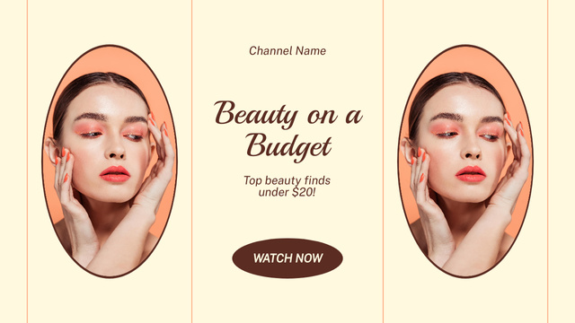 Inexpensive Cosmetics In Vlog With Social Media Trends Youtube Thumbnail Šablona návrhu
