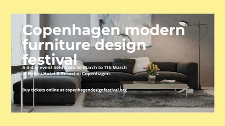 Modern furniture design festival FB event cover Modelo de Design