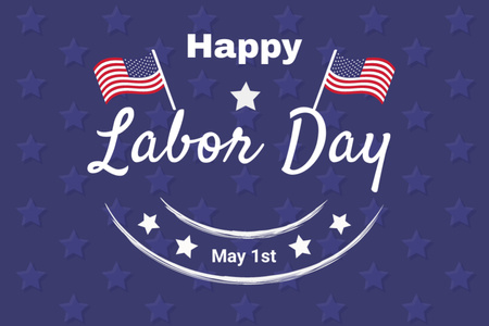 Happy Labor Day Patriotic Greeting Postcard 4x6in tervezősablon