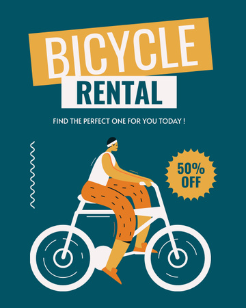 Ontwerpsjabloon van Instagram Post Vertical van Discount on Rental City Bikes