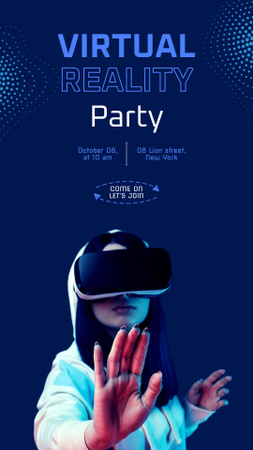 Girl in VR Party  Instagram Story Design Template