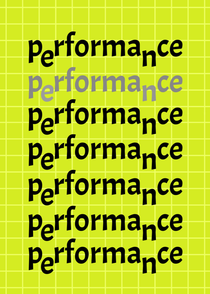 Performance Announcement on Grid Background Flayer Modelo de Design