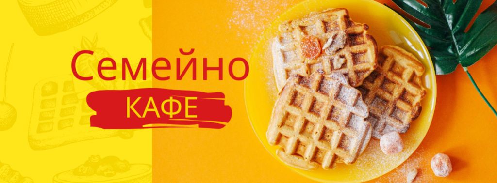 Template di design Cafe Offer with Hot Delicious Waffles Facebook cover