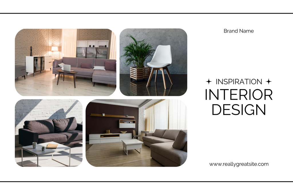 Elegant Collage of Interior Designs Mood Board Modelo de Design