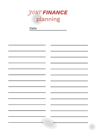 Designvorlage Personal Finance Planning With Lines für Notepad 4x5.5in