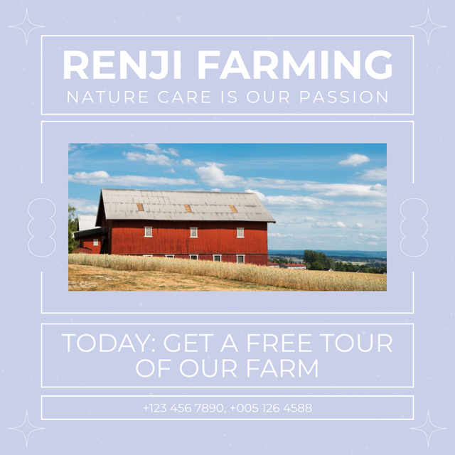 Offer of Free Excursion Tour on Farm Instagramデザインテンプレート