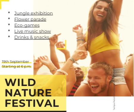 Wild nature festival Large Rectangle Design Template