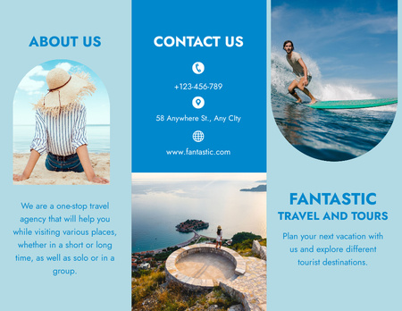 Fantastic Travel Agency Service Offer Brochure 8.5x11in Design Template