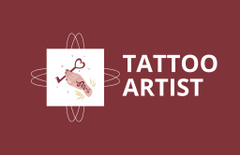 Tattoo Artist Service Promotion With Key And Hand
