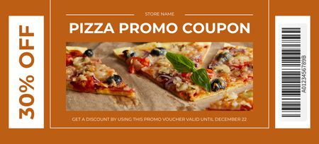 Promo Coupon for Pizza Coupon 3.75x8.25in Design Template