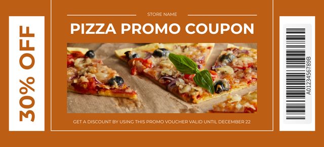 Plantilla de diseño de Promo Coupon for Pizza Coupon 3.75x8.25in 