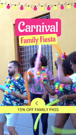 Plantilla de diseño de Impresionante Carnaval Familiar Con Descuento En Pase Familiar TikTok Video 