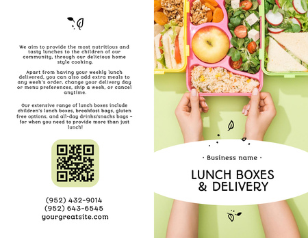 School Food Ad with Delicious Sandwiches Brochure 8.5x11in Bi-fold Design Template