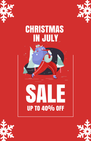 Christmas Sale in July with Merry Santa Claus Flyer 5.5x8.5in Design Template