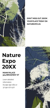 Nature Exposition Announcement with Illustration of Leaves Flyer DIN Large Šablona návrhu