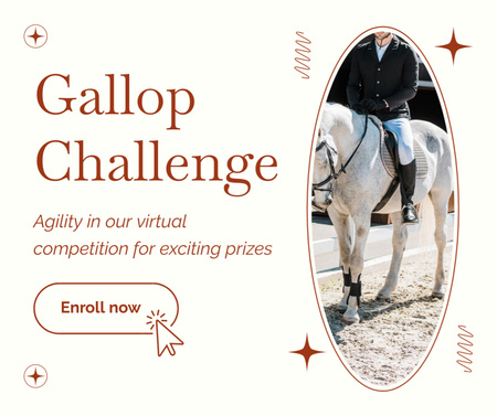Designvorlage Pferdesportwettbewerb mit Preisen für Facebook