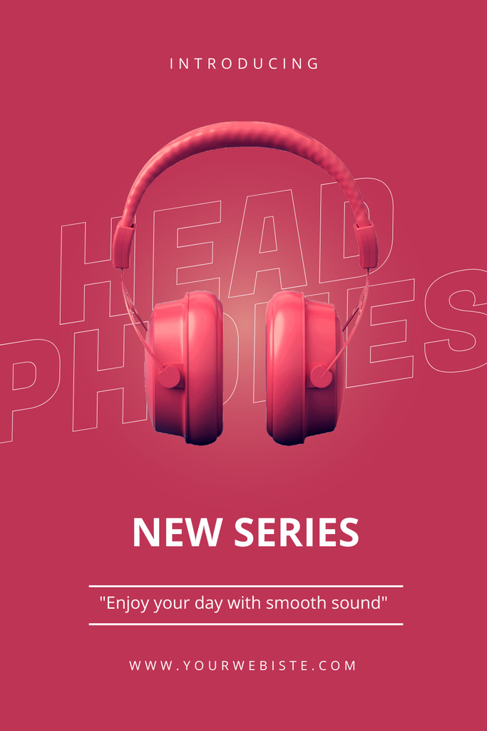 Plantilla de diseño de Sale of New Modern Headphones Pinterest 