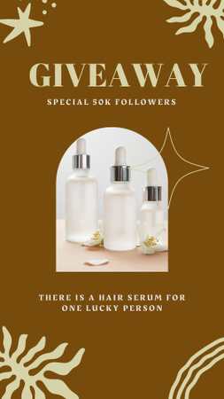 Giveaway of Hair Serum with Bottles Instagram Story Design Template