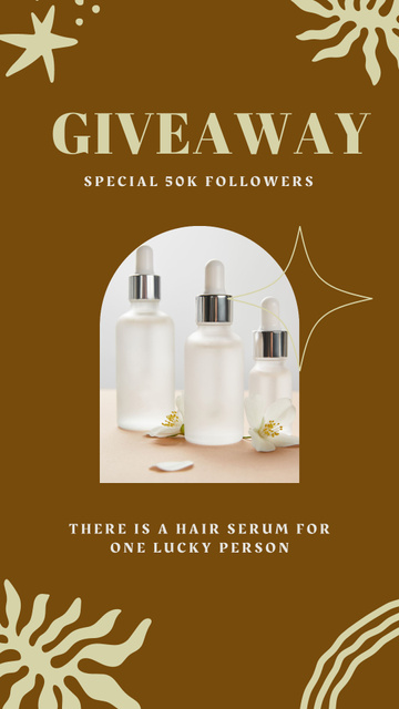 Giveaway of Hair Serum with Bottles Instagram Story Πρότυπο σχεδίασης